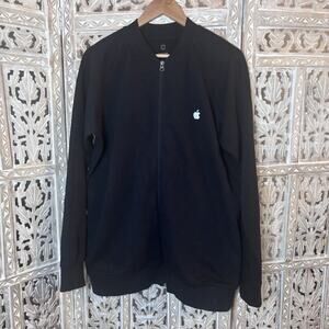 Apple Jacket Mens Black Full Zip Store Employee Uniform Embroidered Logo SZ L
